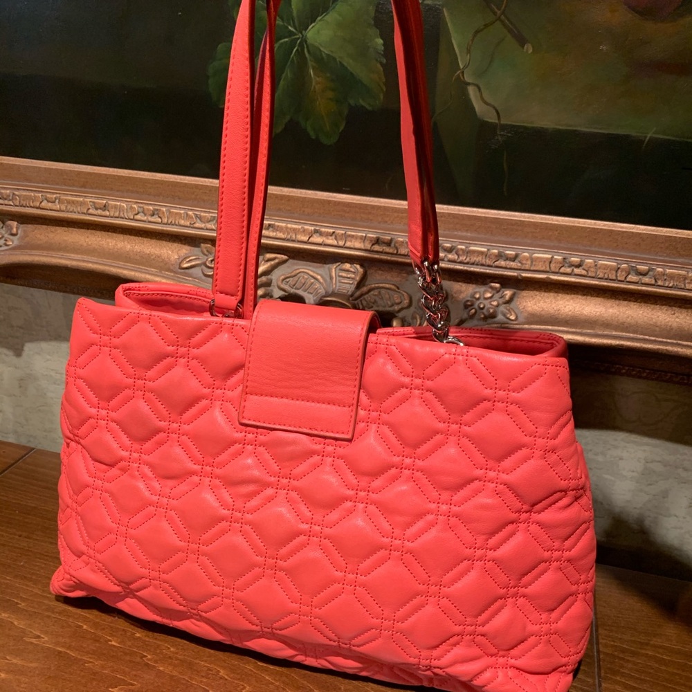 Kate Spade Quilted Aston Court Coral Leather&Chain - Picture 3 of 15